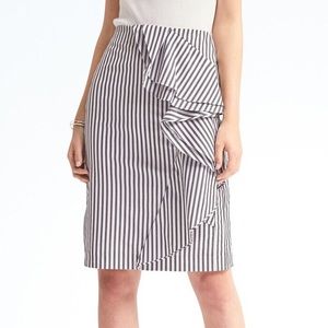 Banana Republic Striped Ruffle Skirt